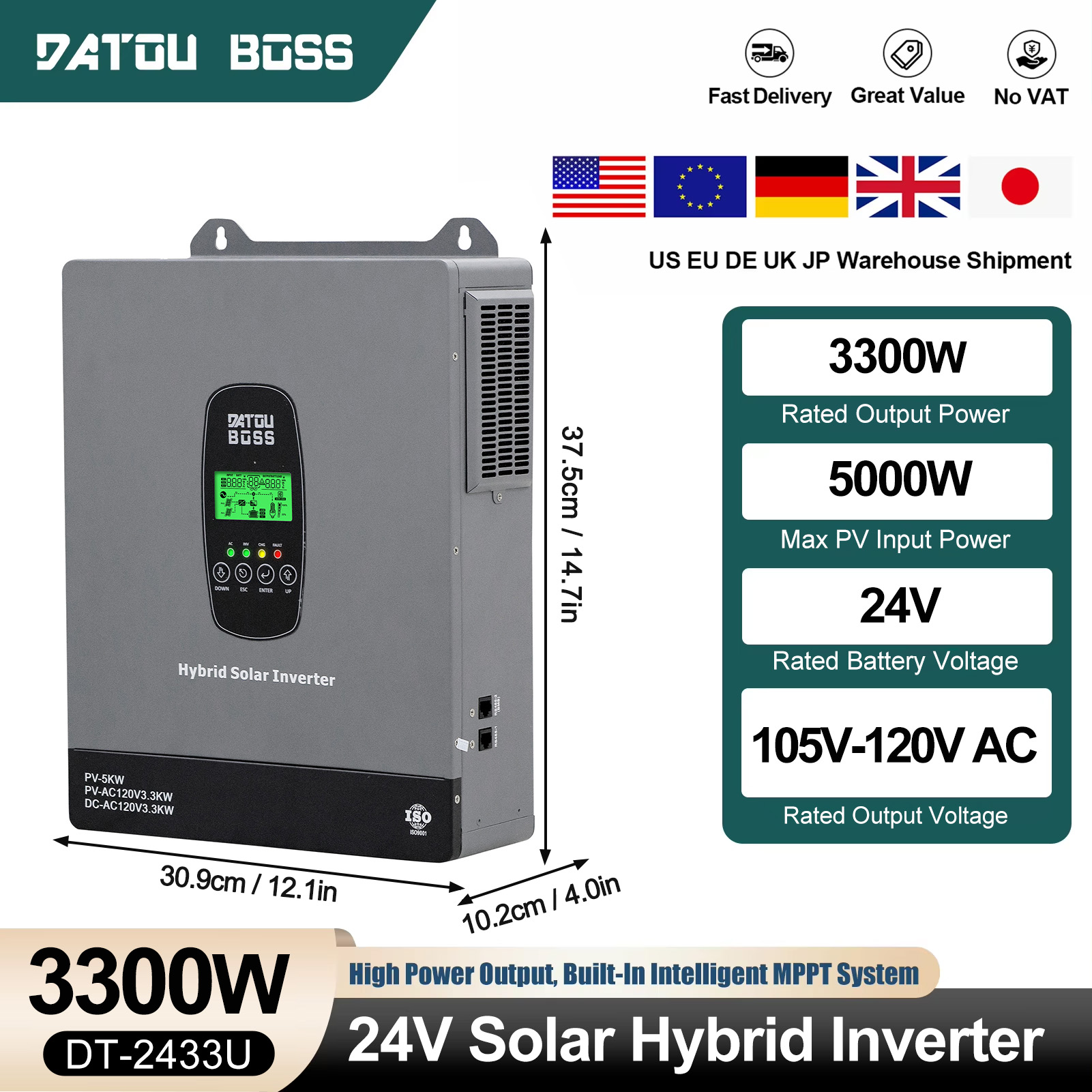 Drone Solar Charger - DATOUBOSS 3300W 24V Inwerter Solarny z