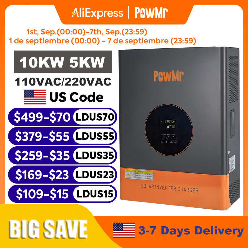 Drone Solar Charger - Falownik PowMr 10KW 5KW z Rozdzieloną